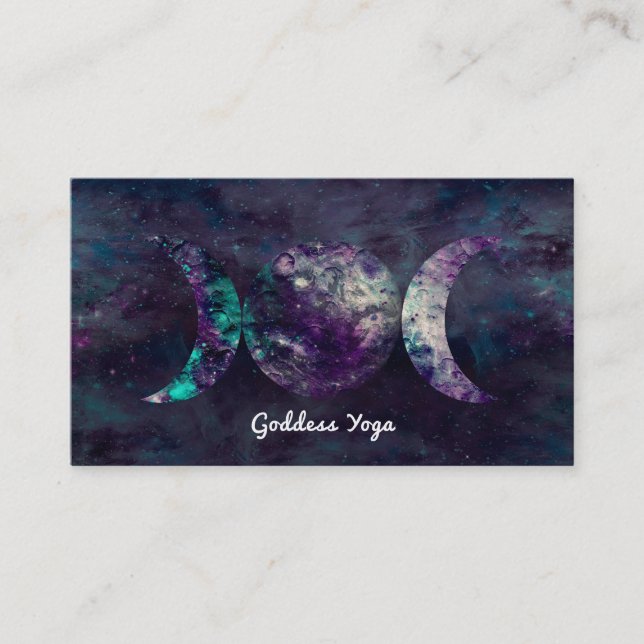 Carte De Visite Triple Lune Déesse Luna Universe Lunes Yoga (Devant)