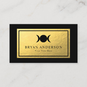 Carte De Visite Triple Lune - Faux Gold Foil