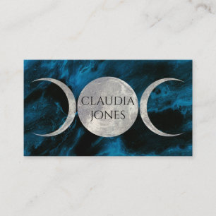 carte de visite triple lune Turquoise