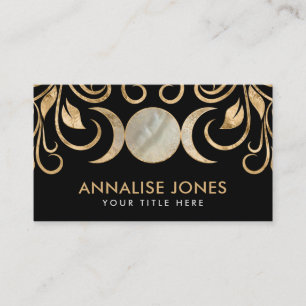 Carte De Visite  Triple Moon - Triple Goddess Pearl and Gold