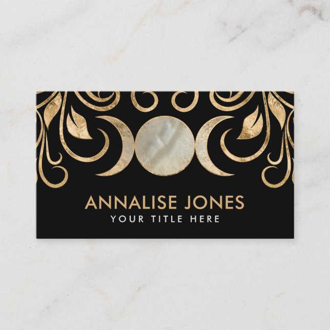 Carte De Visite  Triple Moon - Triple Goddess Pearl and Gold (Devant)