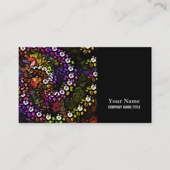 Carte De Visite Trippal fractal violet psychédélique arc-en-ciel (Devant)