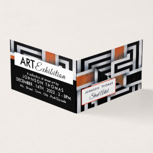 Carte De Visite Trippy Maze Motif, Exposition Artist, Détail