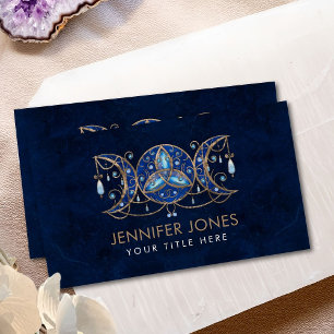 Carte De Visite Triquetra Triple Moon Ornement avec Moonstone Busi