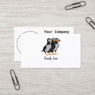 Carte De Visite Trois adorables Puffin debout ensemble Carton