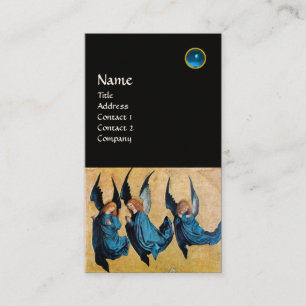 Carte De Visite TROIS ANGES MONOGRAMME, Sapphire Bleu, noir