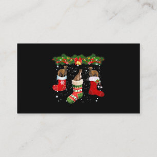 Carte De Visite Trois Chien Greyhhhop en choeur Noël Père Noël