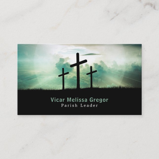 Carte De Visite Trois Croix, Christianisme, Religieux (Devant)