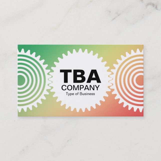 Carte De Visite Trois engrenages v3 - Grn, jaune, rouge (Devant)