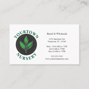 Carte De Visite Trois pépinière Feuille verte Plante commercial