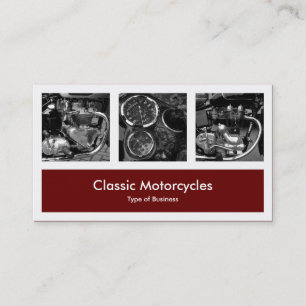Carte De Visite Trois photos plus une - rouge foncé foncé