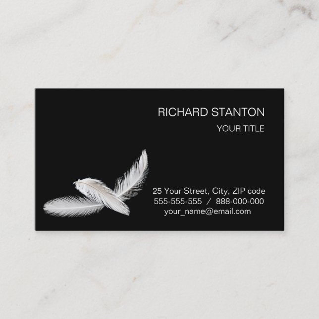 Carte De Visite Trois plumes de oiseaux (Devant)