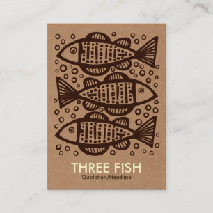 Carte De Visite Trois poissons - boîte en carton Tex