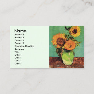 Carte De Visite Trois tournesols dans un vase par Vincent van Gogh