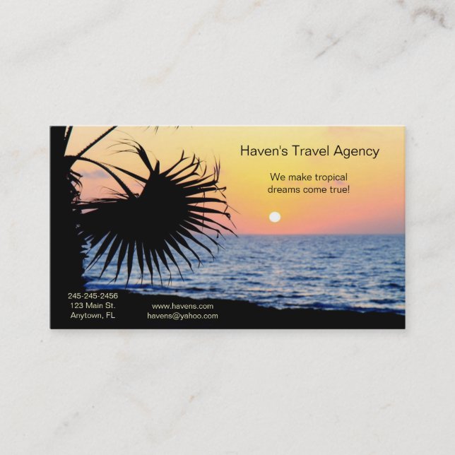 Carte de visite tropical (Devant)