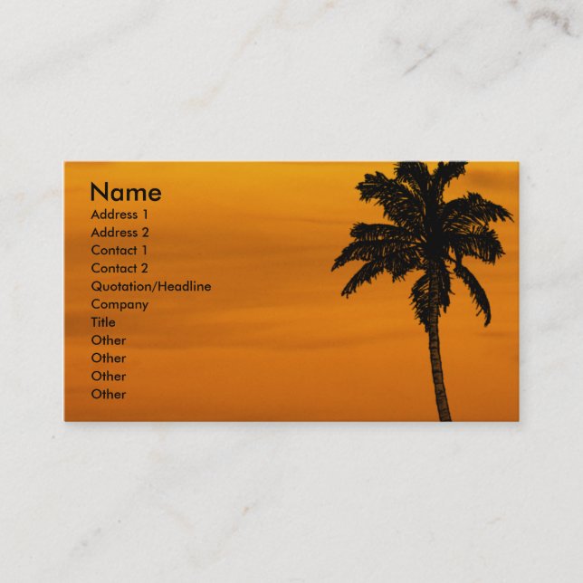 Carte De Visite Tropical | (Devant)