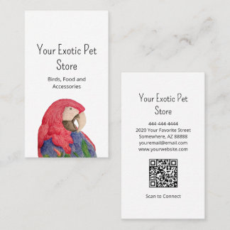 Carte De Visite Tropical Bird Macaw Pet Store QR code