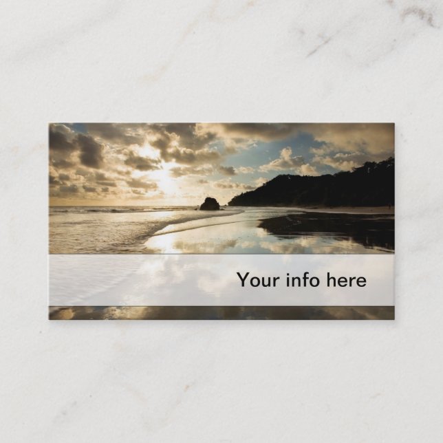 Carte de visite tropical de coucher du soleil (Devant)