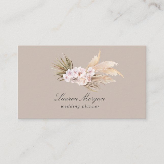 carte de visite tropical élégant floral minimalist (Devant)