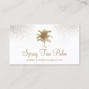 Carte De Visite Tropical Gold Palm Tree Spray Tan Sparkle