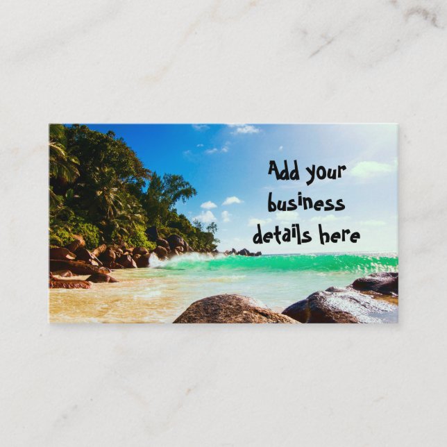 Carte De Visite Tropical Island Beach Getaway (Devant)