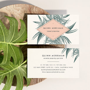 Carte De Visite Tropical Palm Frond