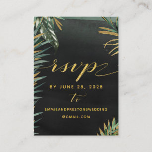 Carte De Visite Tropical Palm Mariage en ligne RSVP & Détails Puis