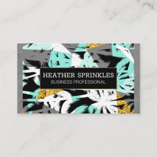 Carte De Visite Tropical Palm Trees Texture Bordure murale