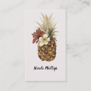 Carte De Visite Tropical Vintage Pamplemousse Hibiscus Floral Chic