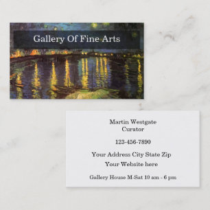 Carte De Visite Trouver la galerie d'art Thème Van Gogh