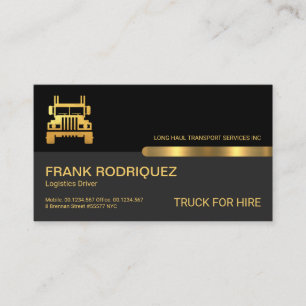 Carte De Visite Trucker de l'onglet Gold des calques gris-noir rét