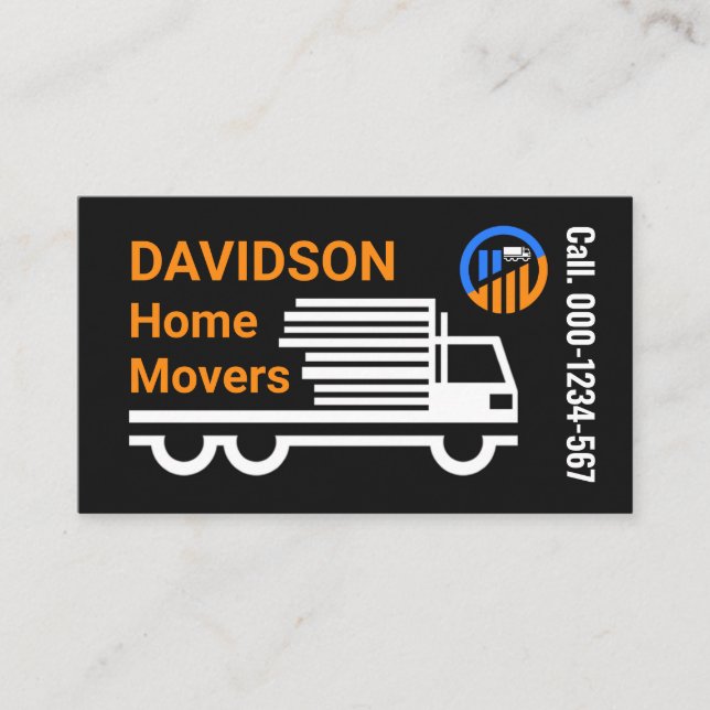 Carte De Visite Trucker de transport Fast Home Movers (Devant)