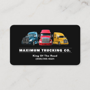 Carte De Visite Trucker Transport Semi-Trucking Company