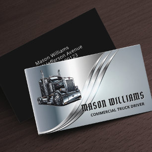 Carte De Visite Trucker Transport Trucker Company Metal