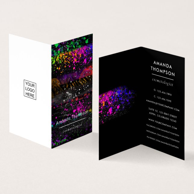 Carte De Visite Trucs de pinceau noir et néon (Intérieur et extérieur)