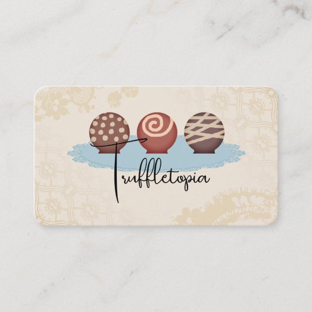 Carte De Visite truffes chocolat bonbons de fabrication de pâtisse (Devant)