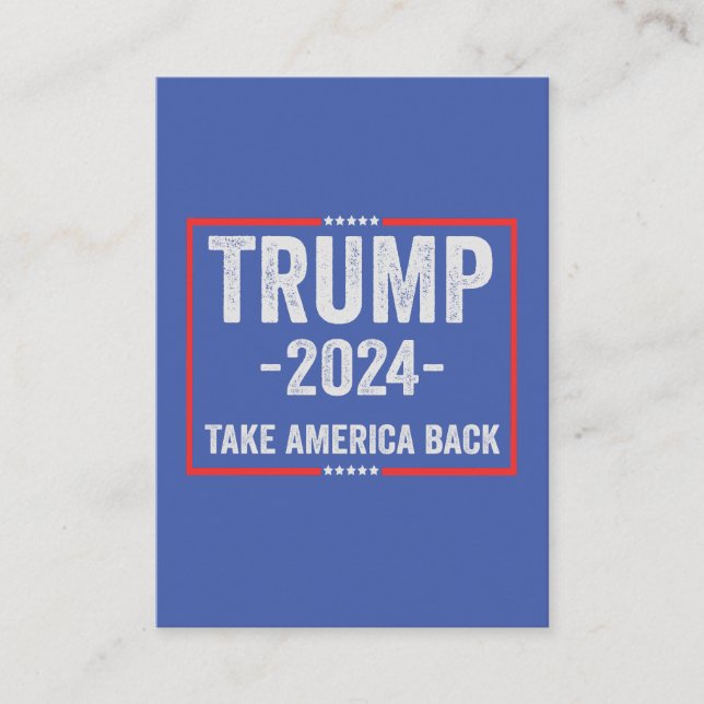 Carte De Visite Trump 2024 Président des élections patriotiques ré (Devant)