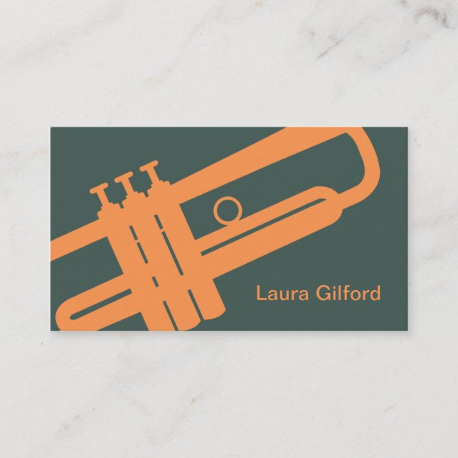 Carte De Visite Trumpet Musicien enseignant Joueur Studio Musique (Devant)