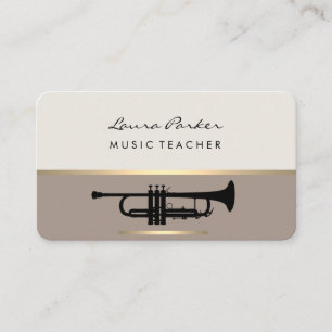 Carte De Visite Trumpet Musicien Musique Instrument Or