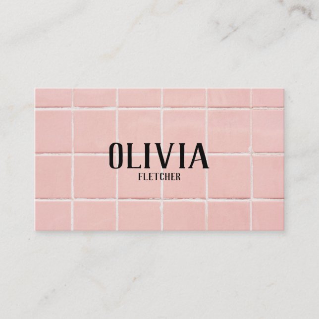Carte De Visite Tuile rose (Devant)