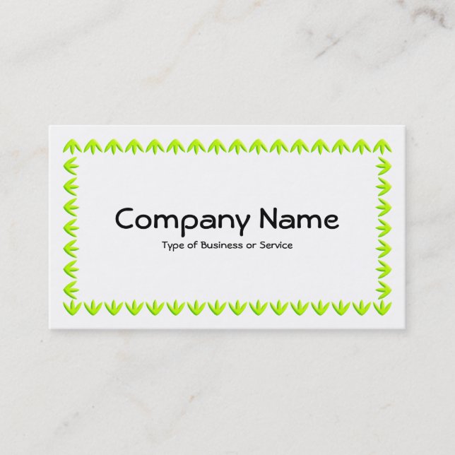 Carte De Visite Tulip Border 3d - Chartreuse Green sur blanc (Devant)