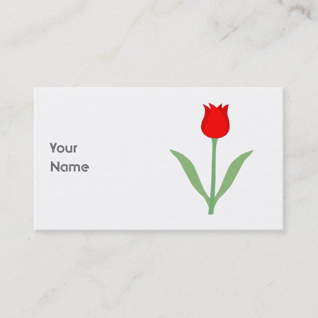 Carte De Visite Tulipe rouge lumineuse élégante (Devant)