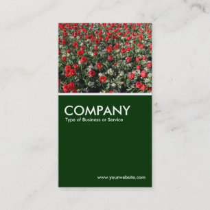 Carte De Visite Tulipes rouges et primeurs - Vert foncé