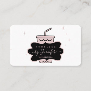 Carte De Visite Tumbler de muqueuse maison rose