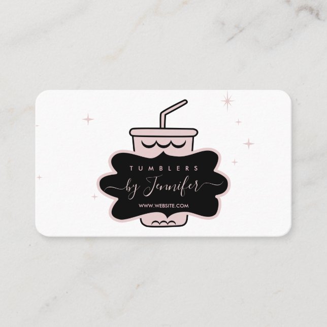 Carte De Visite Tumbler de muqueuse maison rose (Devant)