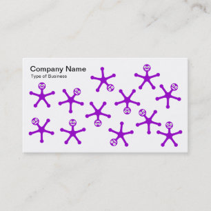 Carte De Visite Tumblers - Violet sur blanc