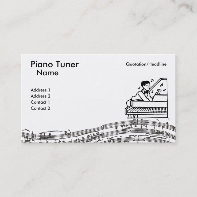 Carte De Visite Tuner de piano (Devant)