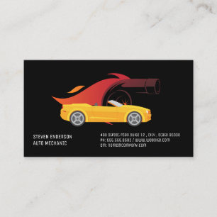 Carte De Visite Turbo Fire   Voiture jaune