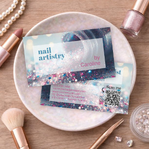 Carte De Visite Turquoise Aqua Blue Hot rose Parties scintillant o