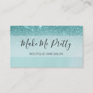 Carte De Visite Turquoise Aqua Blue Parties scintillant Ombre Glam